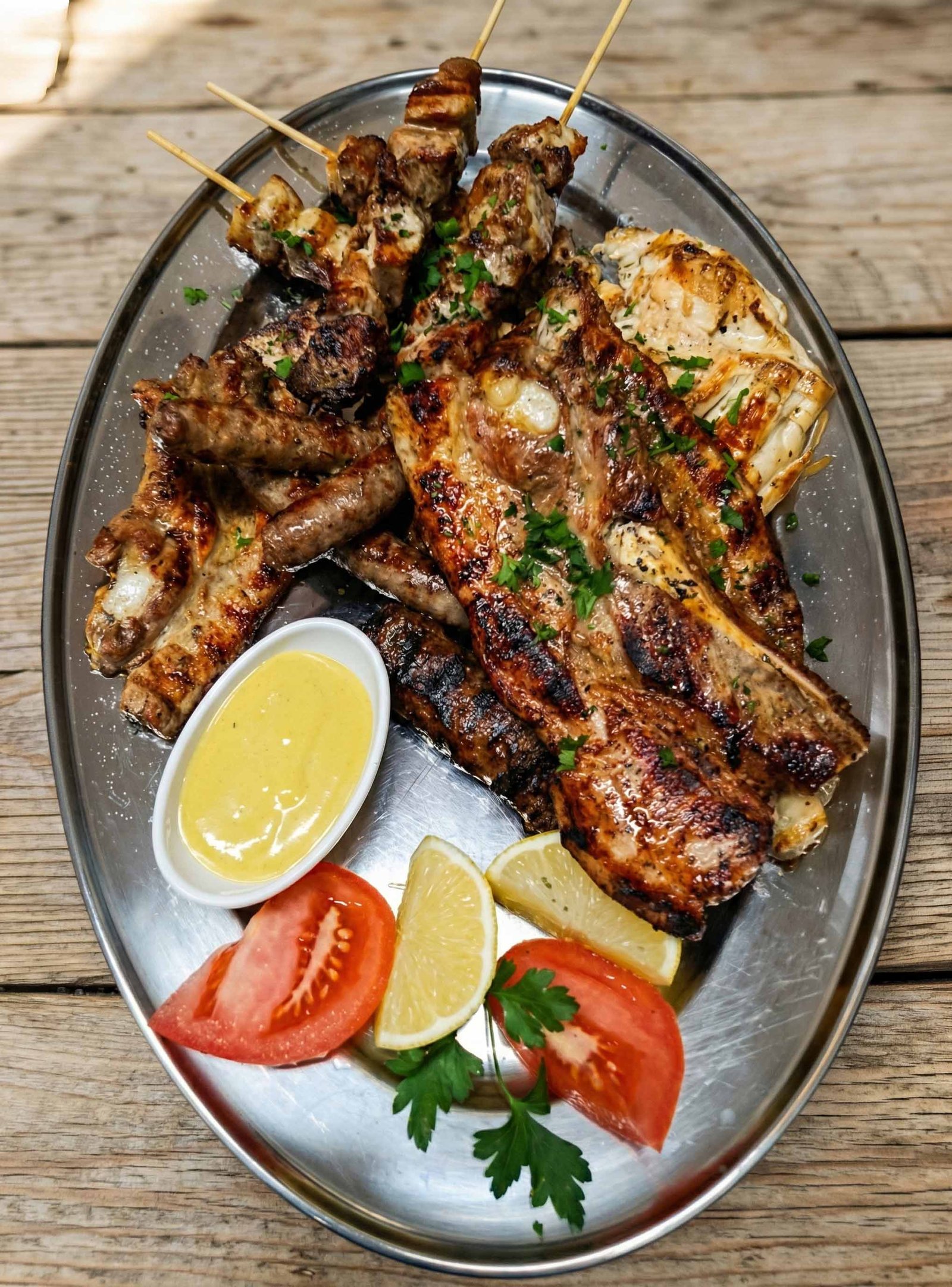 Grilled meats platter